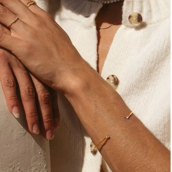 Cupcakes & Cashmere Imogen Cz Open Bangle Bracelet - Picture 3 of 6